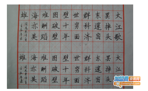 金坐标练字加盟费