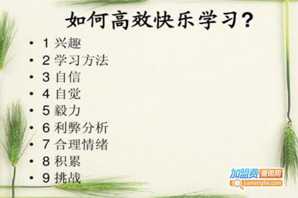 常青藤高效学习法加盟费