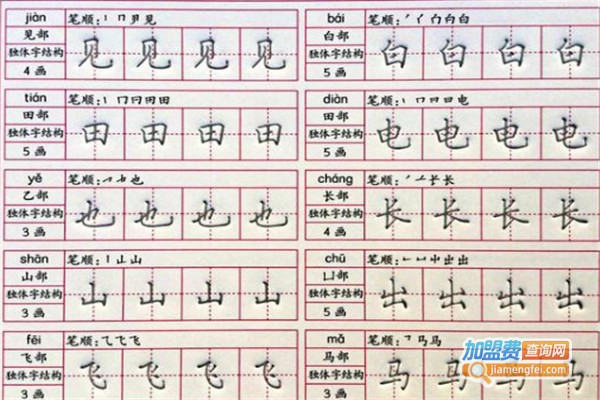 小学生练字培训班加盟费