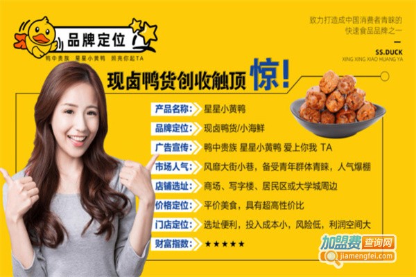 星星小黄鸭卤味加盟费