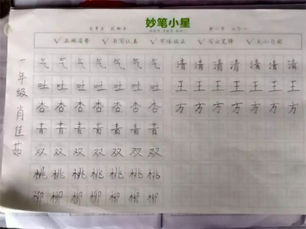 妙笔小星硬笔书法