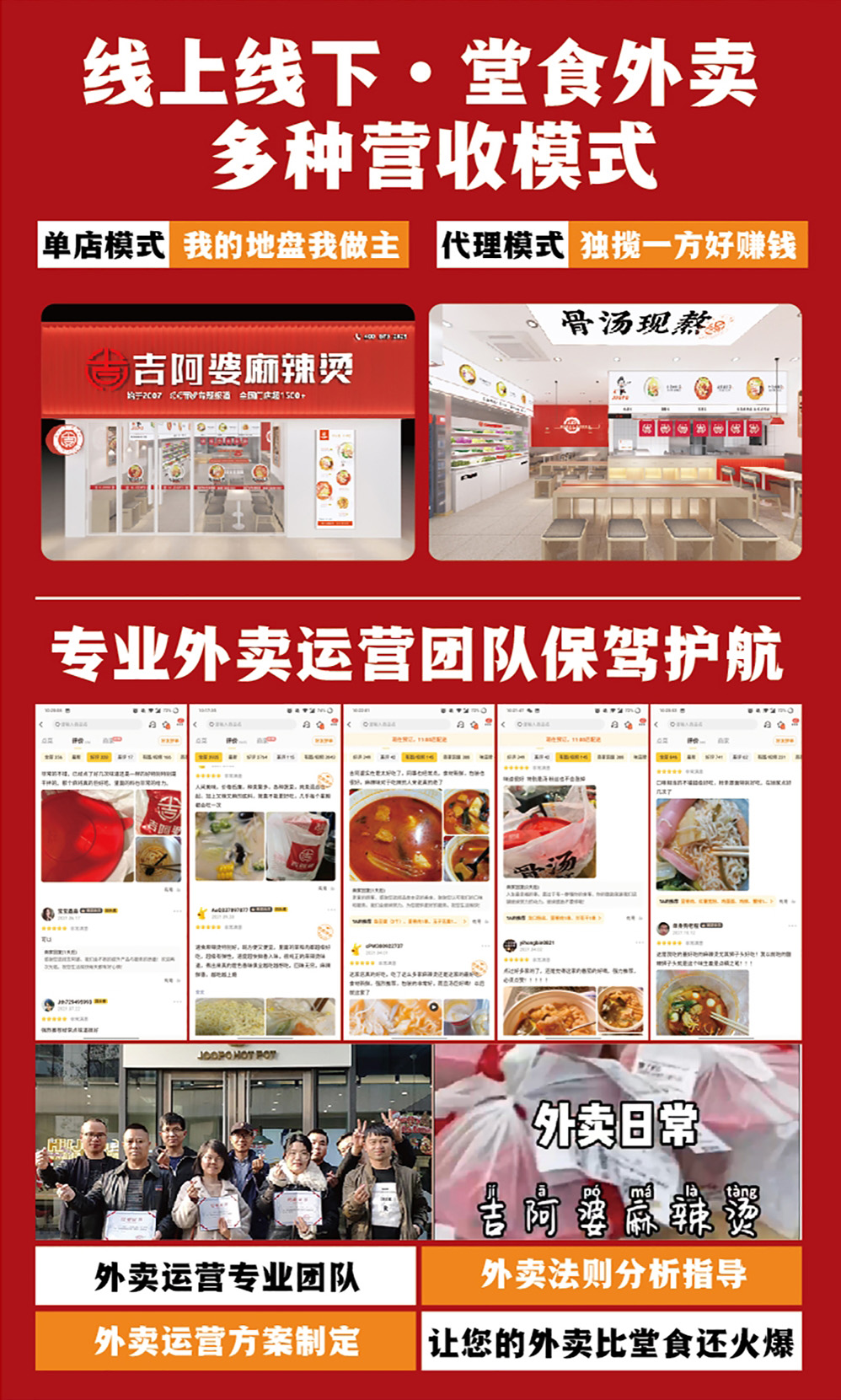 吉阿婆麻辣烫招商加盟中——四季可开，包教包会！